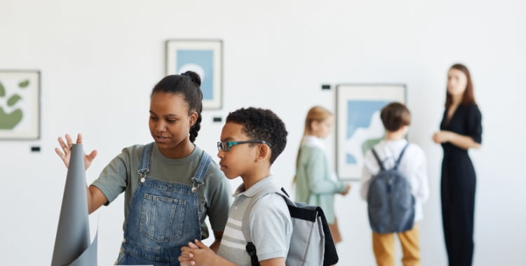 Students visiting a children's museum